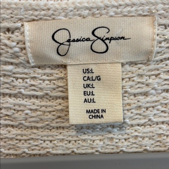 Jessica Simpson Elegant Cream Button-Up Sweater - Picture 2 of 3